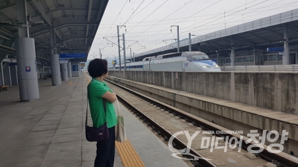 KTX공주역이 한산한 가운데 이용객이 열차를 기다리고 있다. 공주역활성화를 위해서는 연게교통망 구축,관광상품 개발 등이 시급한 것으로 나타났다.